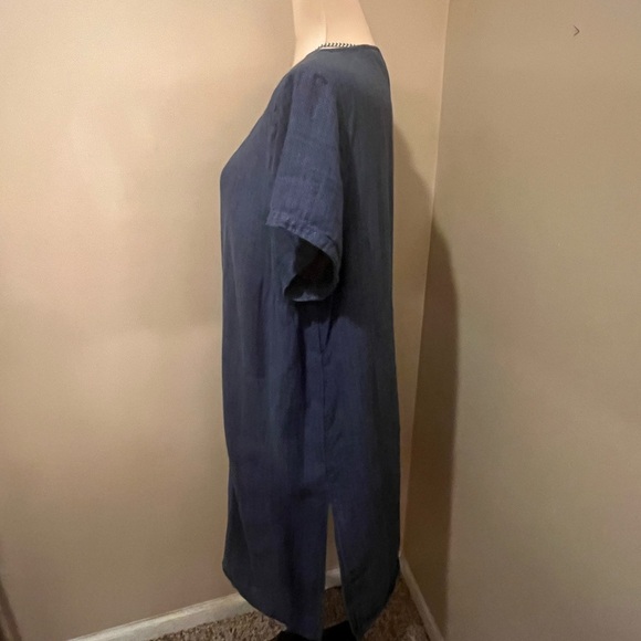 Jjill Linen Blue Round Neck Swimsuit Coverup, size Large - Picture 5 of 10